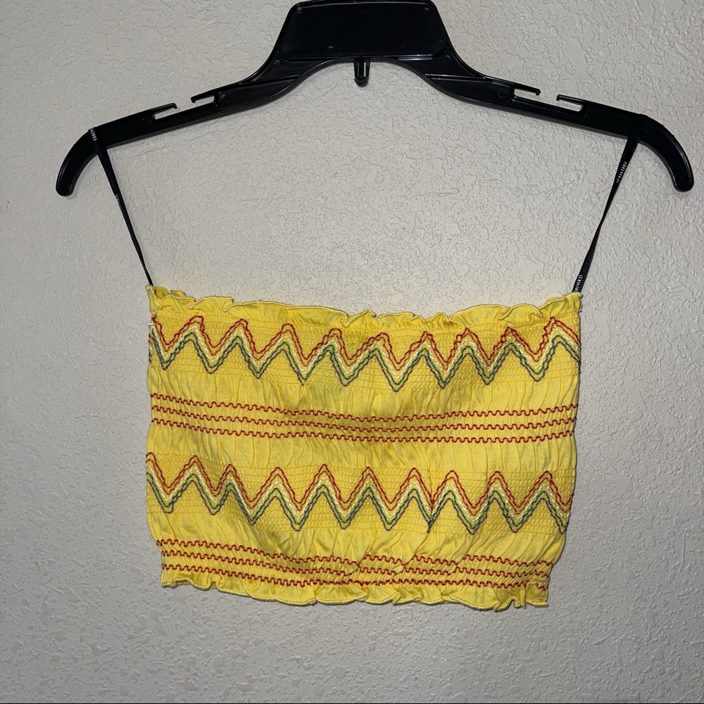 NWT forever 21 yellow knit top/tube